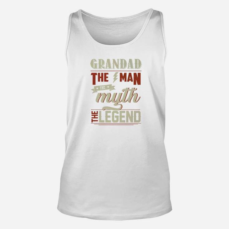 Funny Fathers Day Gifts Grandpa Grandad The Man Myth Legend Premium Unisex Tank Top