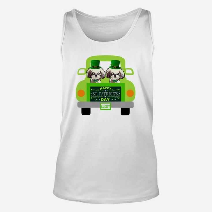 Funny Happy St Patricks Shih Tzu s Dogs Lovers Owners Unisex Tank Top