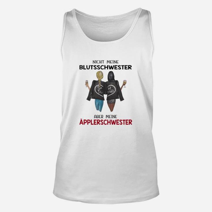 Geschwister Unisex TankTop mit Humor, Nicht meine Blut- sondern Apfelschwester