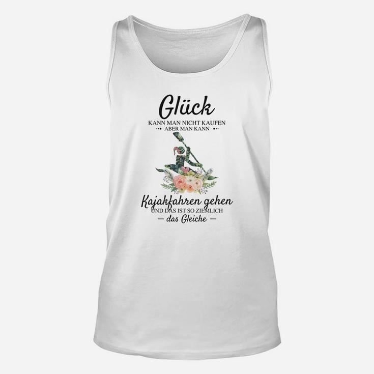 Glückliches Kajakfahren Unisex TankTop mit deutschem Spruch und Grafik