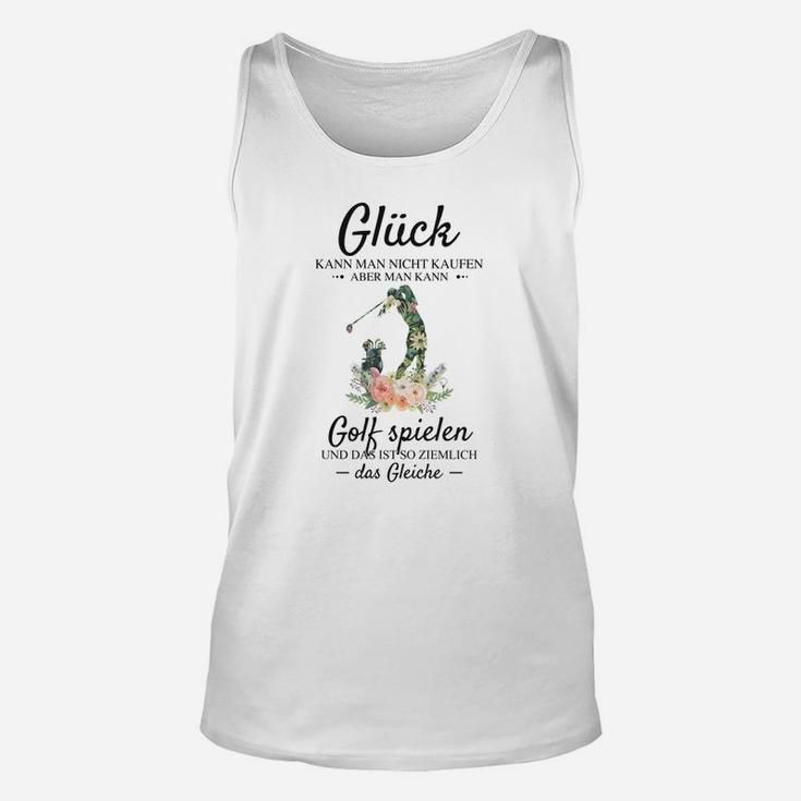 Golfspieler Glücksgefühl Unisex TankTop, Lustiges Weißes Tee mit Golfmotiv