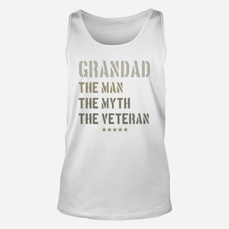 Grandad Man Myth Veteran Father Day Military Veteran Shirt Unisex Tank Top