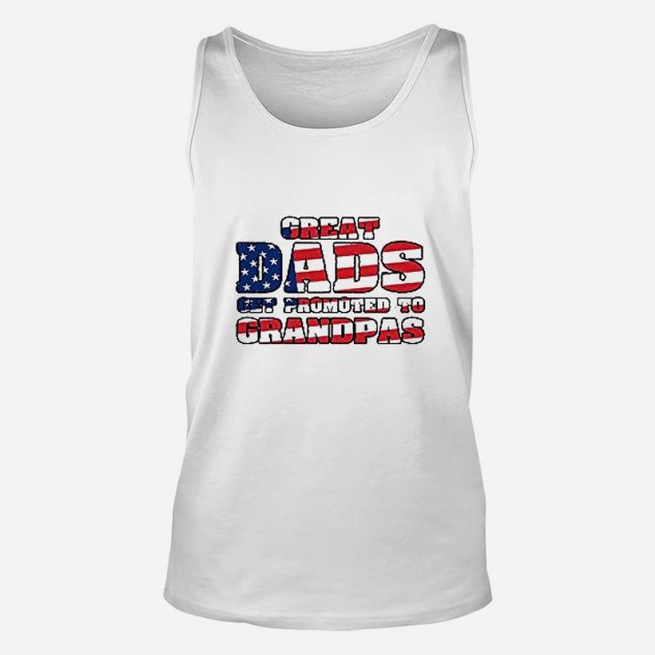 Great Dads Get Promoted To Grandpas Funny Unisex Tank Top