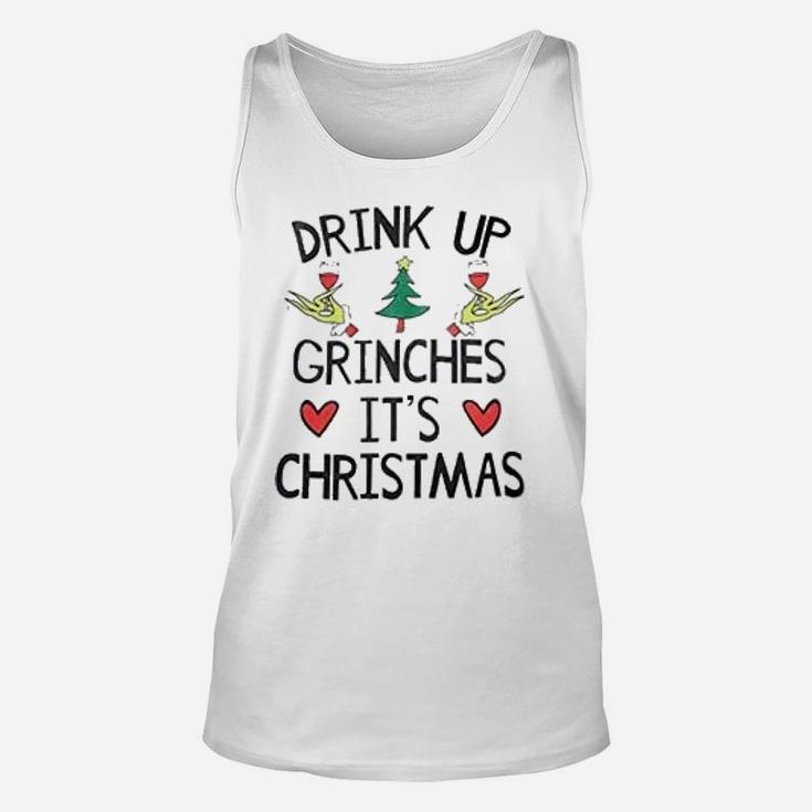 Grinch Drink Up It Is Christmas Unisex Tank Top