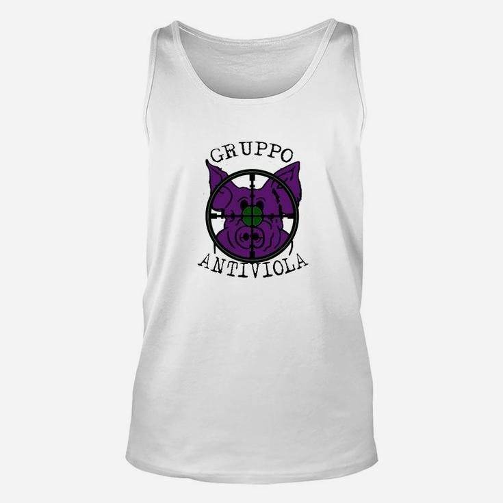 Gruppo Antiviola Logo Herren Unisex TankTop in Weiß, Fanmode Design