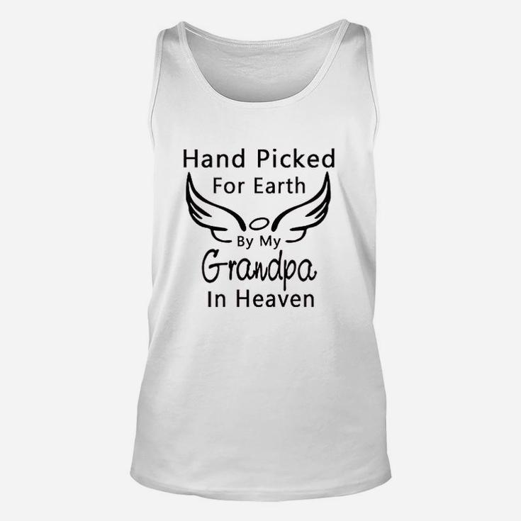 Hand Picked For Earth By My Grandpa Grandma In Heaven Boy Girl Unisex Tank Top