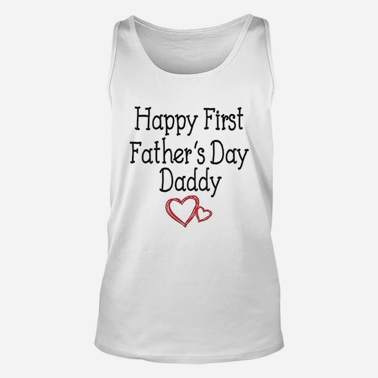 Happy First Fathers Day Daddy Gift For New Dads Unisex Tank Top