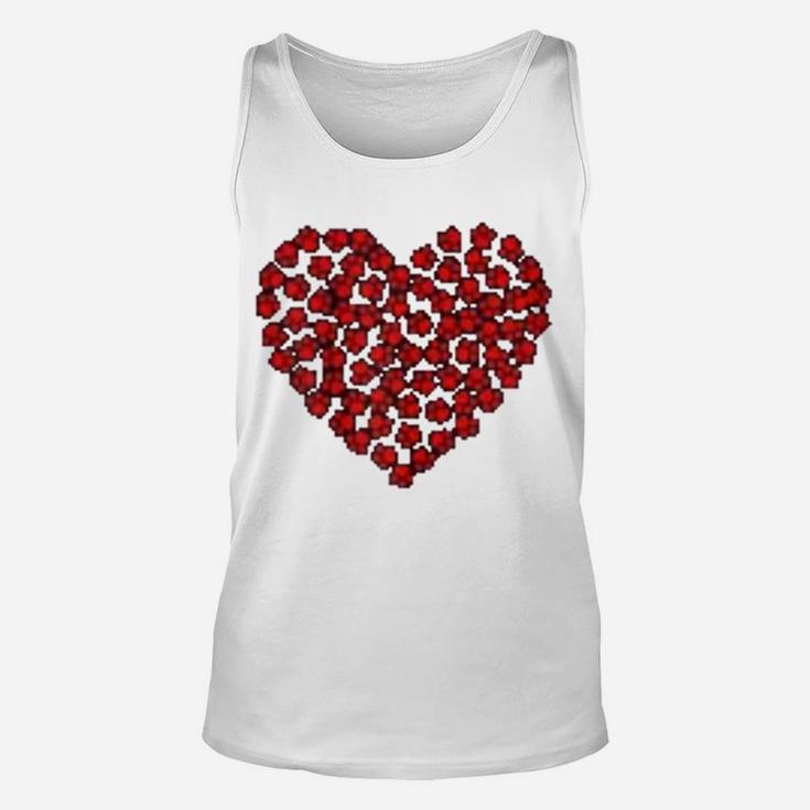 Heart Paws Print Dog Love Valentines Day Gift Unisex Tank Top
