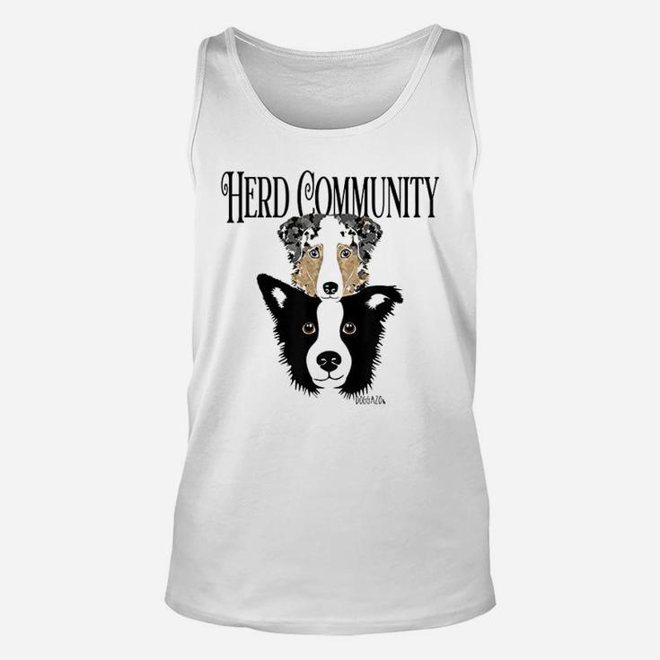 Herd Community Funny Herders- Border Collie Aussie Dogs Unisex Tank Top