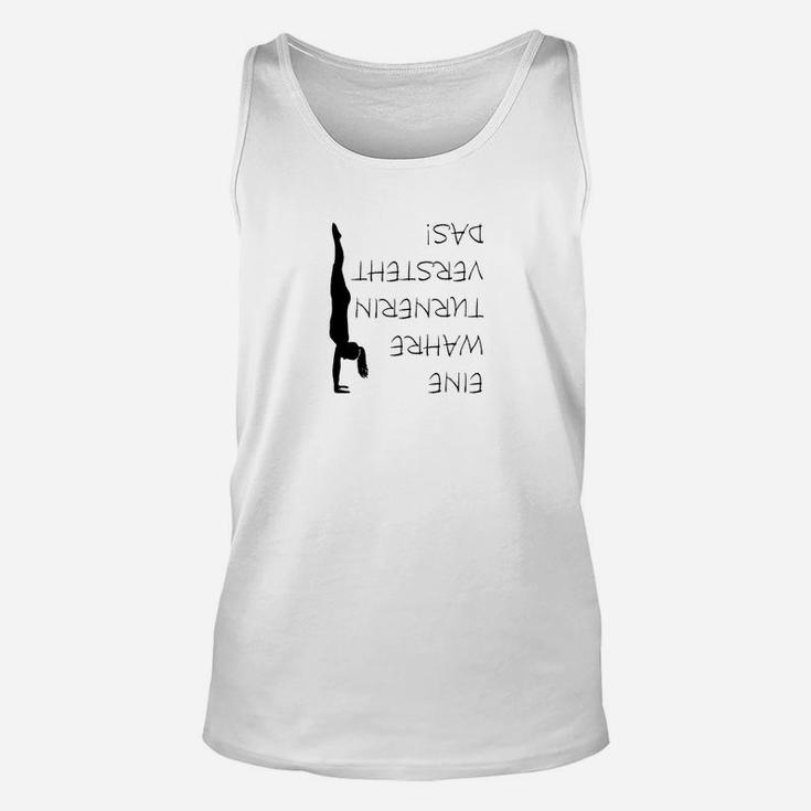 Herren Yoga-Pose Unisex TankTop, Spiegeltext May The Inversion Be With You