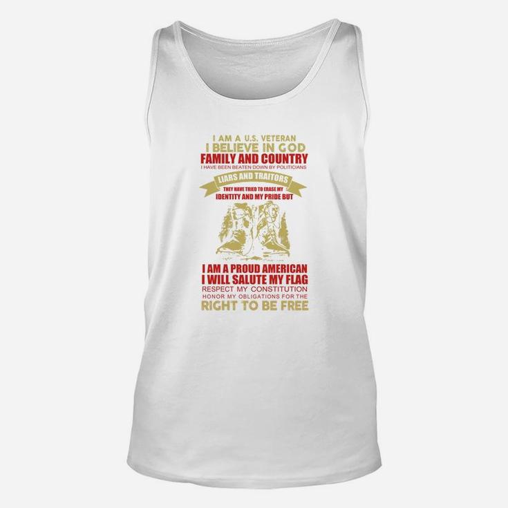 I Am A Us Veteran - Soldier - Army - Military - American Unisex Tank Top