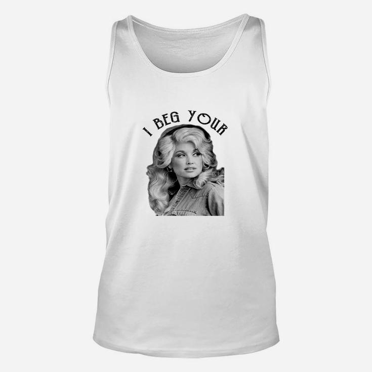 I Beg Your "parton" Green Color Unisex Tank Top