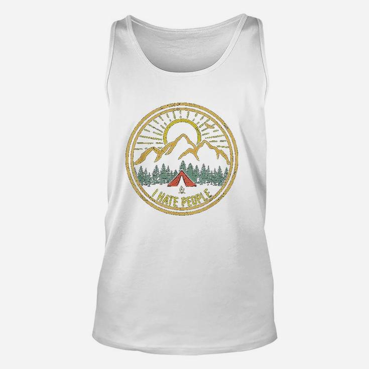 I Hate People Camping Retro Funny Camp Lovers Unisex Tank Top