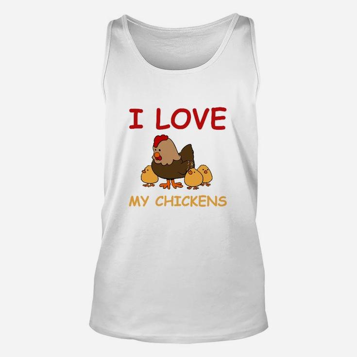 I Love My Chickens Unisex TankTop für Hühnerfans, Lustiges Hühnermotiv