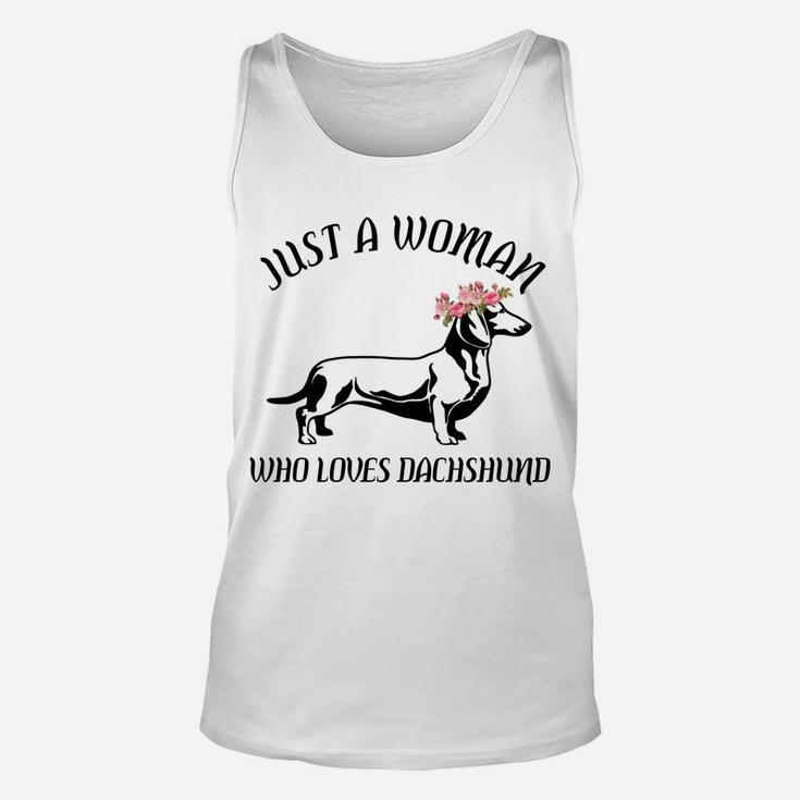 Just A Woman Who Loves Dachshund Dogs Lovers Gifts Unisex Tank Top