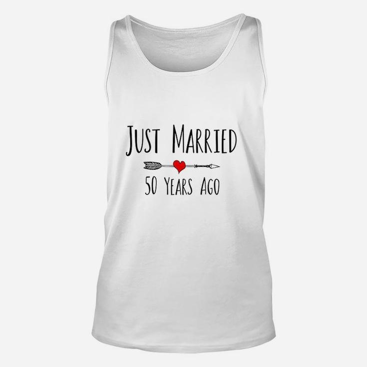 Just Married 50 Years Ago Husband Wife 50th Anniversary Gift Unisex Tank Top