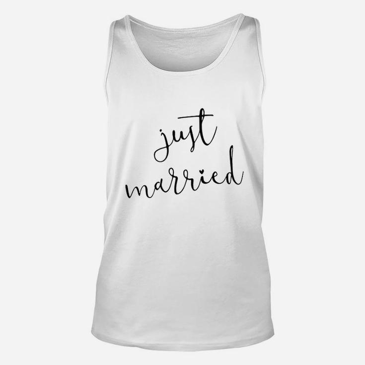 Just Married Gift For Bride Honeymoon Wedding Unisex Tank Top