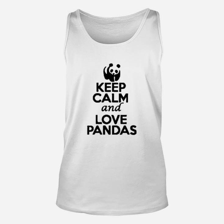 Keep Calm And Love Pandas Cute Bear Animal Lover Unisex Tank Top