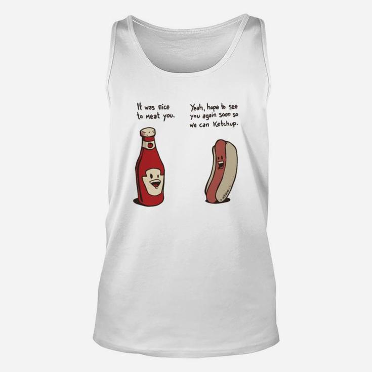 Ketchup And Hotdog Conversation Unisex Tank Top
