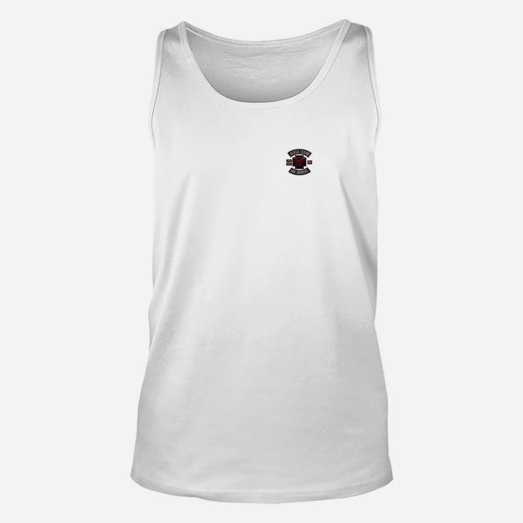 Kleiner Front-Print Basic Weißes Herren-Unisex TankTop, Minimalistisches Design