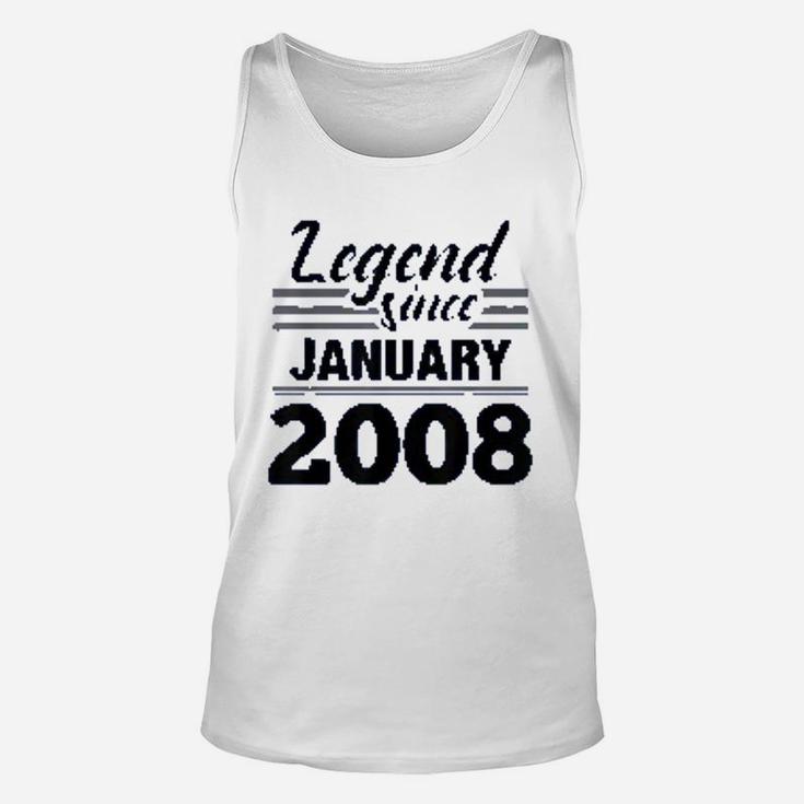 Legend Since January 2008 Born In January Unisex Tank Top