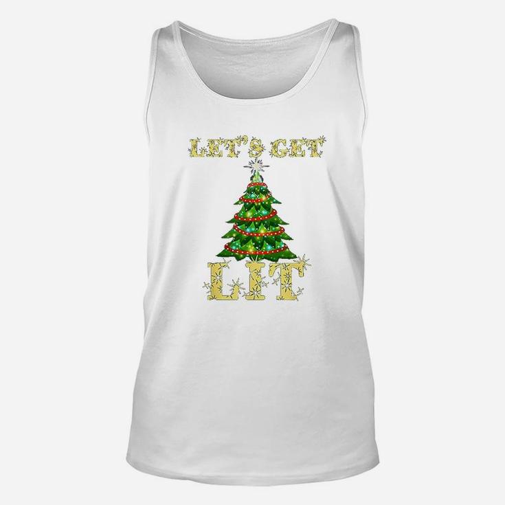 Lets Get Lit Drinking Funny Christmas Unisex Tank Top
