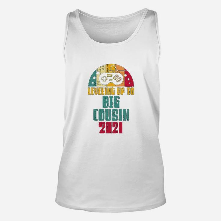 Leveling Up To Big Cousin 2021 Gamer Baby Announcement Gift Unisex Tank Top