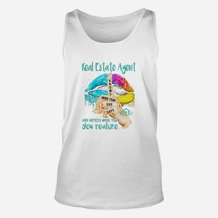 Lips Real Estate Agent Knows More Than She Says And Notices More Than Unisex Tank Top