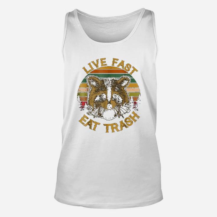 Live Fast Eat Trash Funny Raccoon Camping Unisex Tank Top