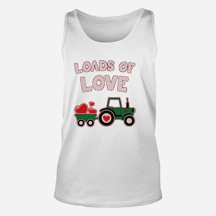 Loads Of Love Valentine's Gift Tractor Loving Unisex Tank Top