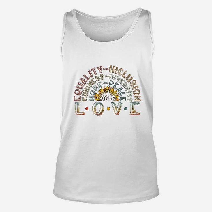 Love Equality Inclusion Kindness Diversity Hope Peace Unisex Tank Top