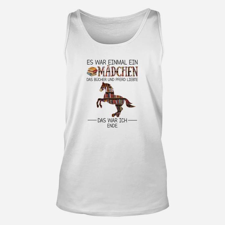 Mädchen Bücher und Pferde Liebhaberin Unisex TankTop, Lustiges Lesemotiv Tee