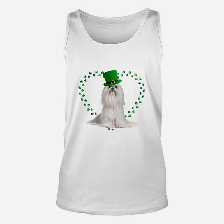 Maltese Heart Paw Leprechaun Hat Irish St Patricks Day Gift For Dog Lovers Unisex Tank Top