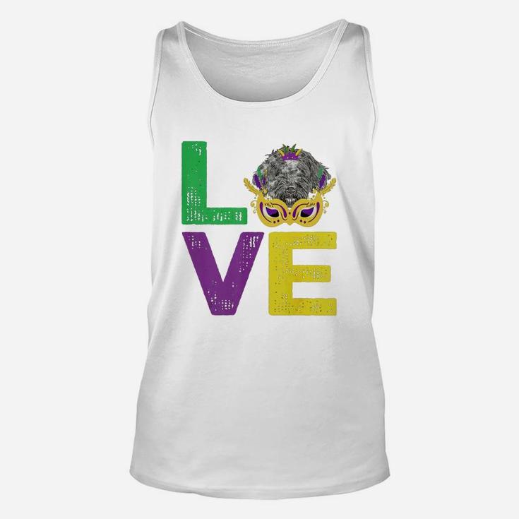 Mardi Gras Fat Tuesday Costume Love Portuguese Water Dog Funny Gift For Dog Lovers Unisex Tank Top