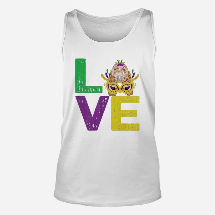 Mardi Gras Fat Tuesday Costume Love Spaniel Funny Gift For Dog Lovers Unisex Tank Top