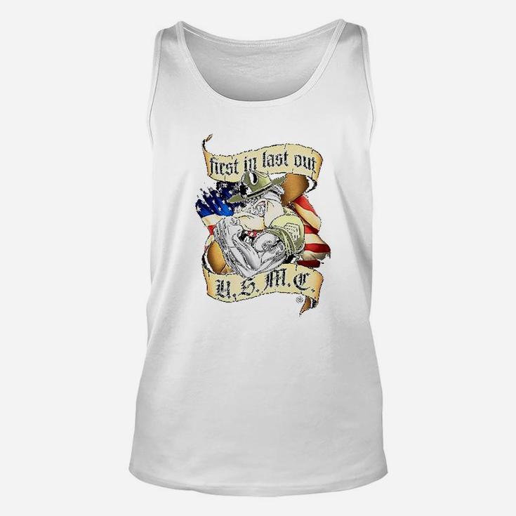Marine Corps First In Last Out Marine Corps Unisex Tank Top