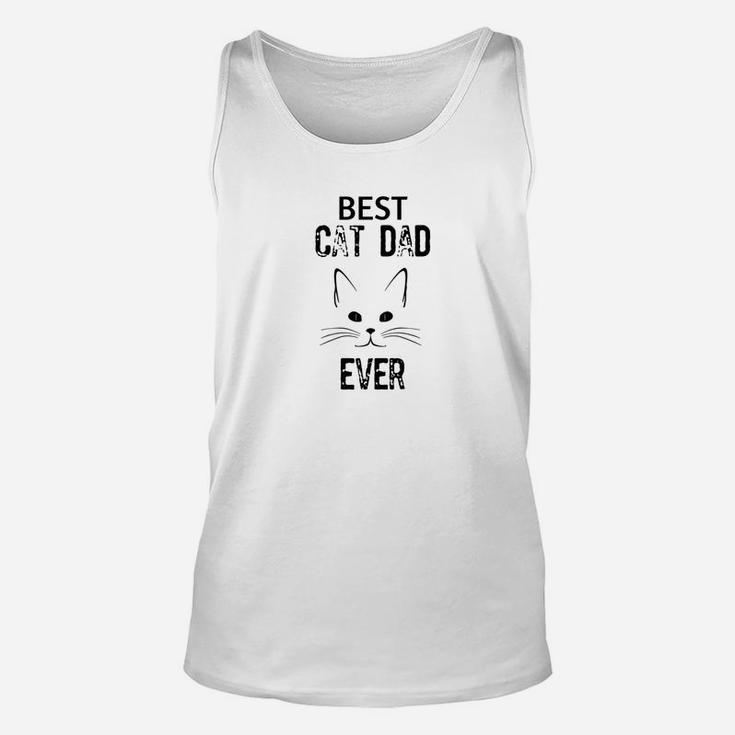 Mens Awesome Best Cat Dad Ever Mens Cat Face Unisex Tank Top
