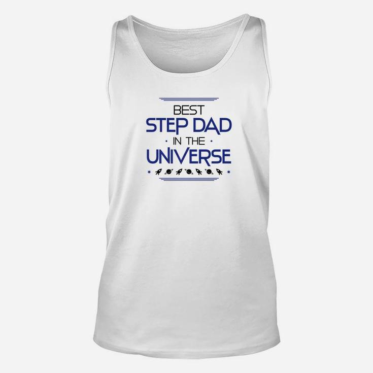 Mens Best Step Dad In The Universe Fathers Day Gifts Space Kids Premium Unisex Tank Top