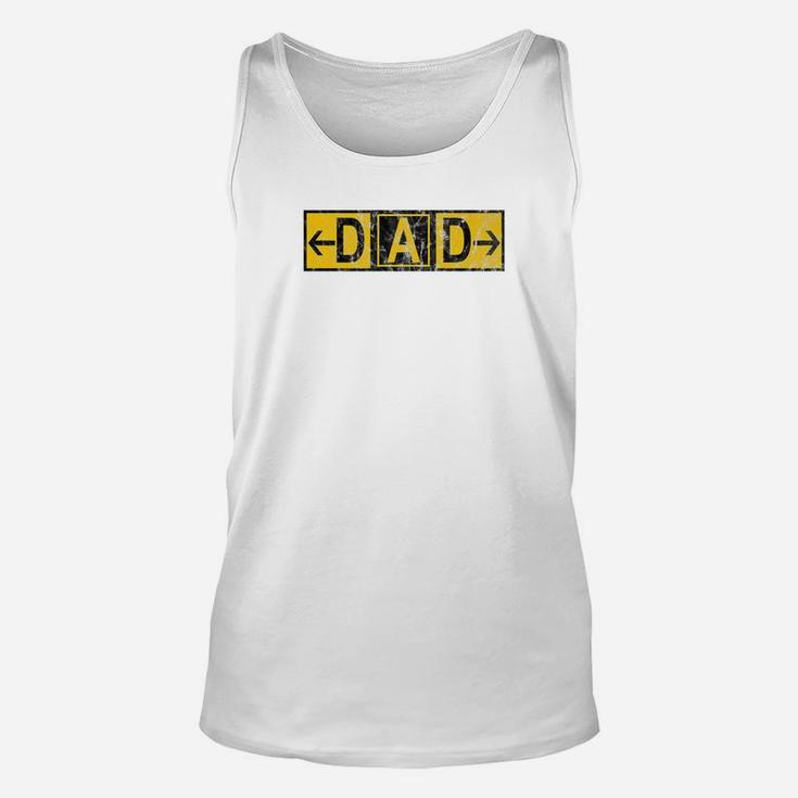 Mens Dad Airport Taxiway Sign Pilot Fathers Day 2019 Vintage Premium Unisex Tank Top