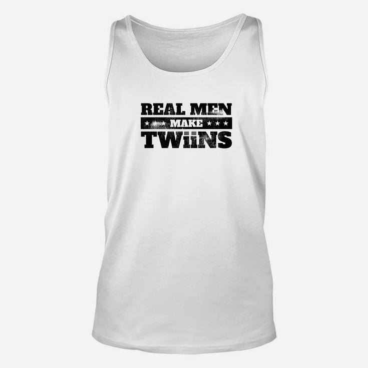 Mens Dad Of Twins Fathers Day Two Babies Premium Unisex Tank Top