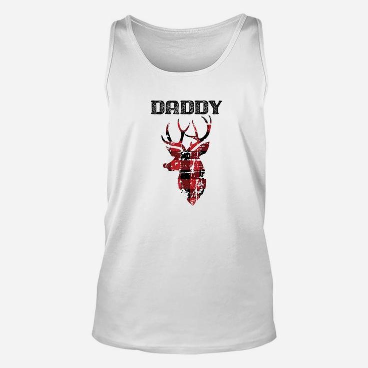 Mens Family Christmas Shirt Daddy Reindeer Silhouette Dad Unisex Tank Top