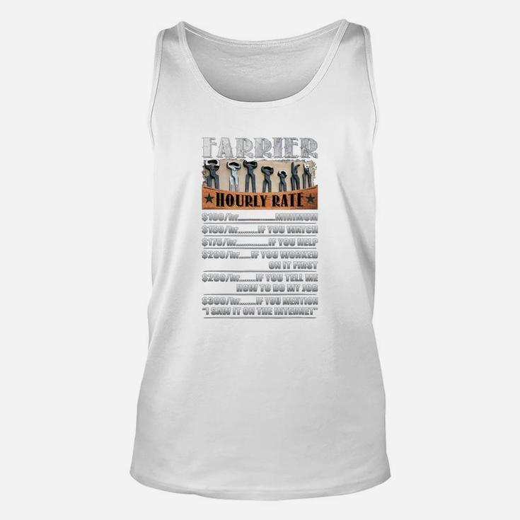 Mens Farrier Hourly Rate Dont Tell Me What To Do Funny Unisex Tank Top