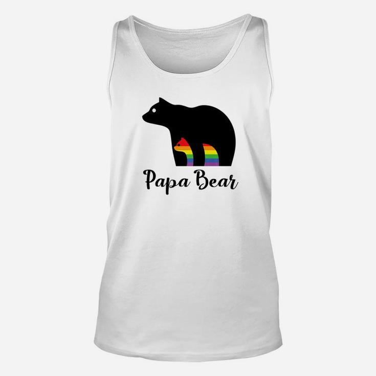 Mens Fathers Day Papa Bear Gift For Father Of Gay Child Unisex Tank Top