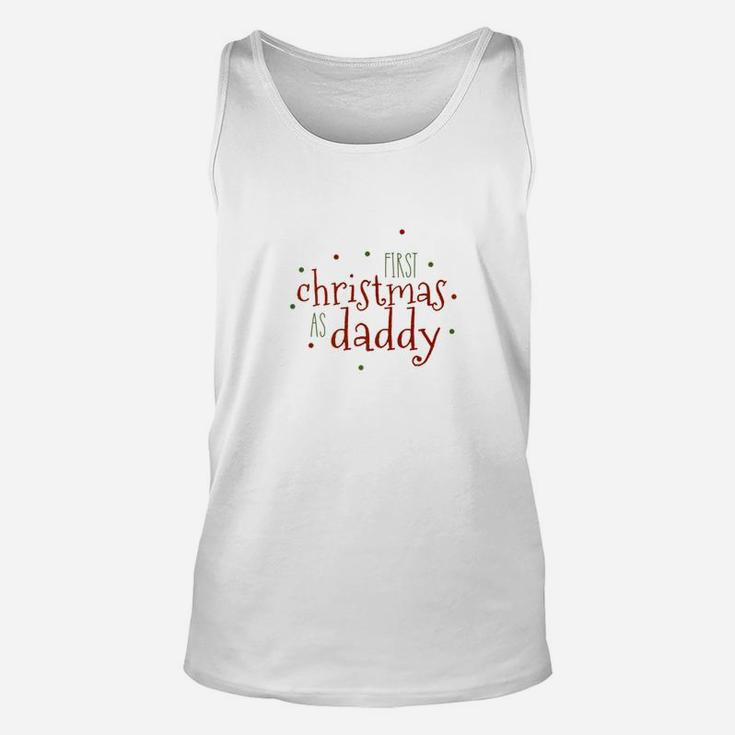Mens First Christmas As Daddy Festive Christmas For Him Unisex Tank Top