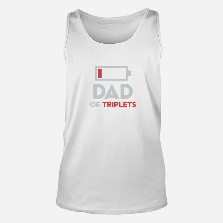 Mens Funny Dad Of Triplets Fathers Day Gifts Daughter Son Unisex Tank Top