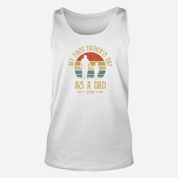 Mens My First Fathers Day As A Dad 2019 Fathers Day Gifts Premium Unisex Tank Top