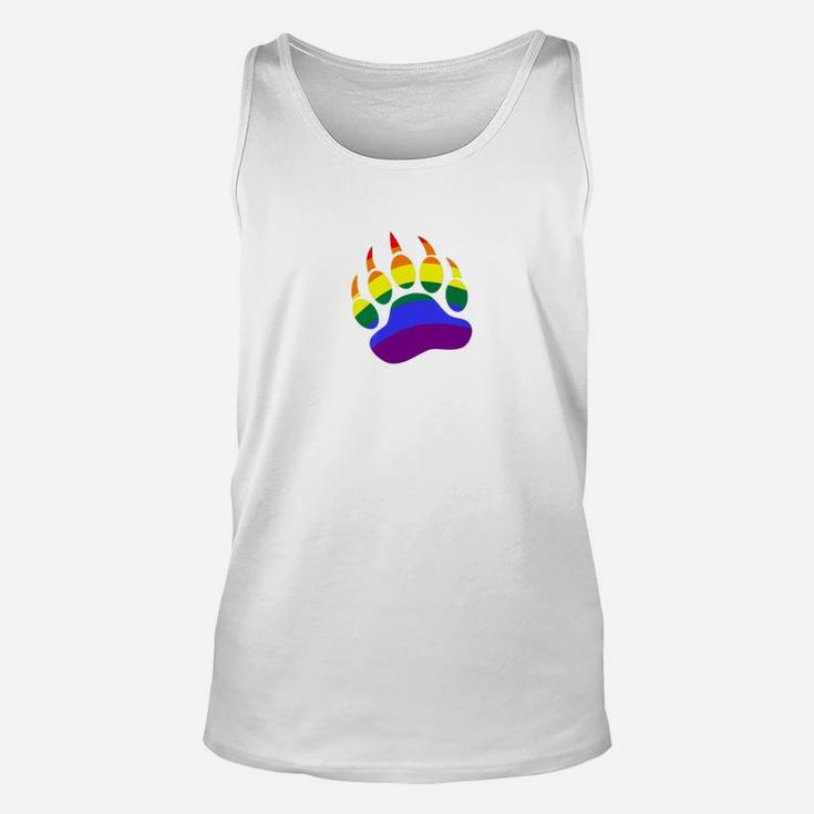 Mens Rainbow Daddy Bear Cub Paw Print Lgbt Pride Unisex Tank Top