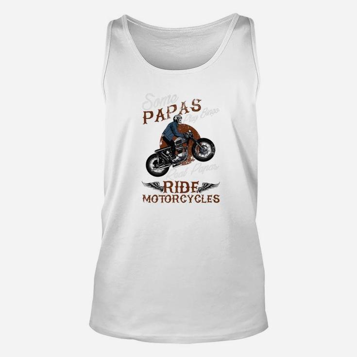 Mens Real Papas Ride Motorcycles Funny Gift For Grandpas Unisex Tank Top