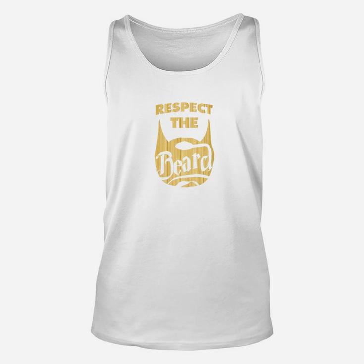 Mens Respect The Beard Gold Vintage Beard Lover Dont Shave Unisex Tank Top
