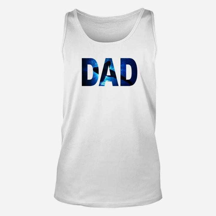 Mens Shark Shirt For Fathers Day Diver Dad Ocean Scuba Diving Premium Unisex Tank Top